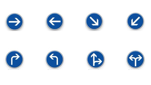 Panneaux d'obligation (ronds bleus)